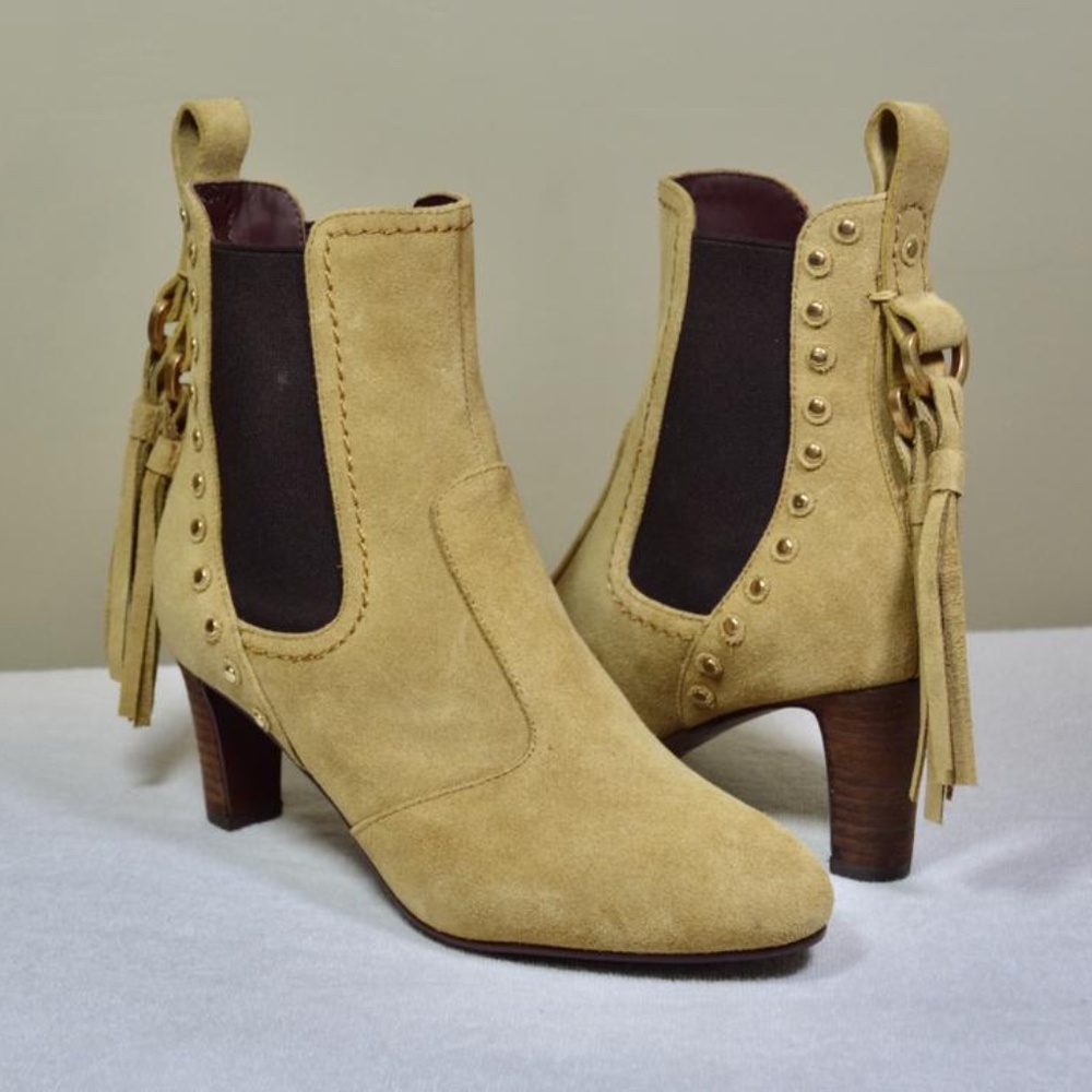 🆕🏷️See by Chloé TanTasseled/Studded Boots  🇮🇹